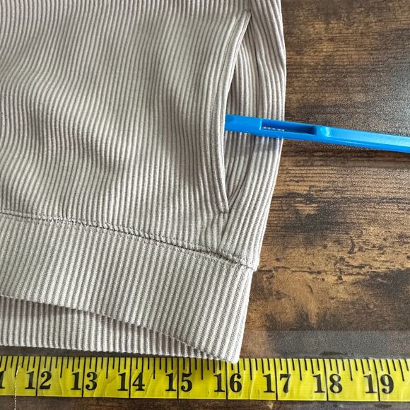 Uniqlo Ribbed Knit Leggings XL Beige Cotton Stretch Loungewear Normcore Cozy EUC - Picture 3 of 9